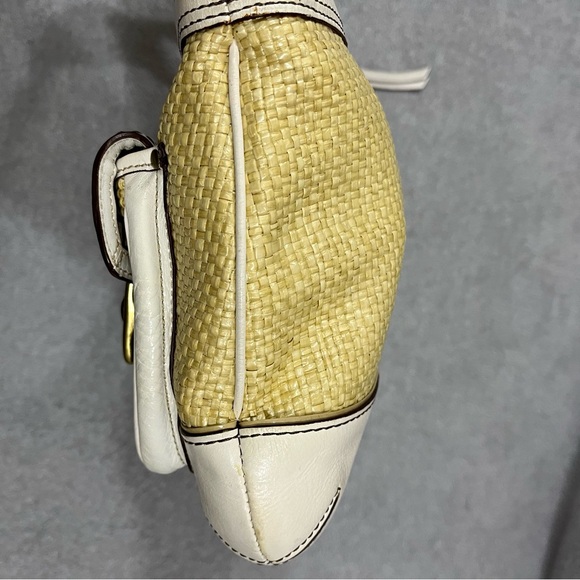 COACH Legacy M05k-105 Natural Straw Leather purse Shoulder bag Brass Read - Picture 4 of 12